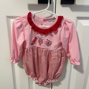 Charming Pink and Red Striped Kids Bodysuit